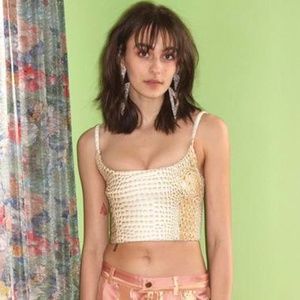 Mia Vesper Faux Croc Tiny Top in Marshmallow